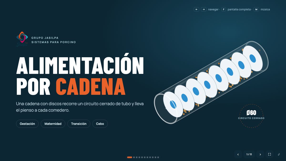Portada: cadena con discos dentro de un tubo